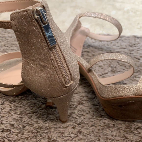 Kelly & Katie nude glitter heels three strap - Picture 6 of 7